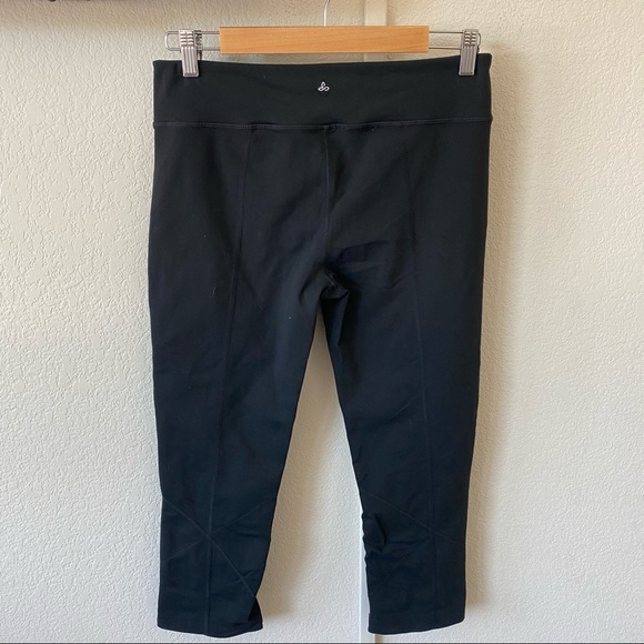 PrAna Capri Criss Cross Stitched Black Leggings - Picture 2 of 5